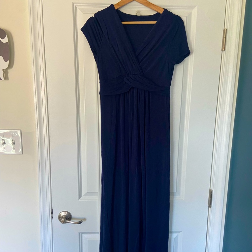 Navy Maternity Maxi Dress (M)